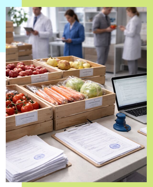 Сертификация овощей и фруктов в Кронштадте от 8869 р. | Алешин-Крн