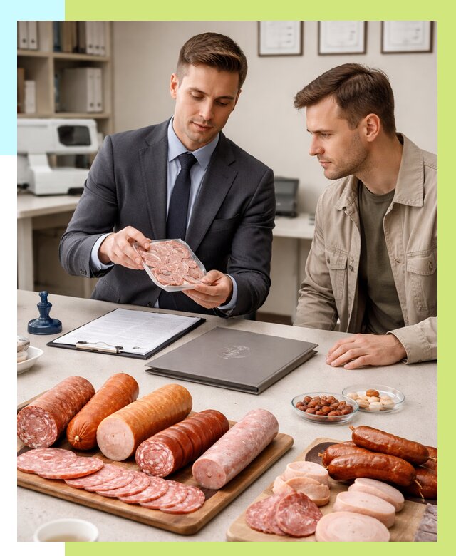 Сертификация колбасных изделий в Кронштадте от 7826 р. | Алешин-Крн